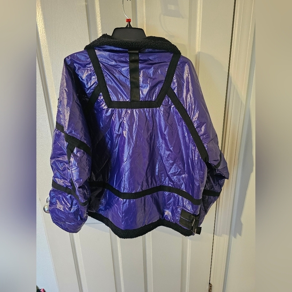 Free People NWT FP Movement Vagabond Fleece Bomber Jacket Purple Size M - Picture 9 of 11